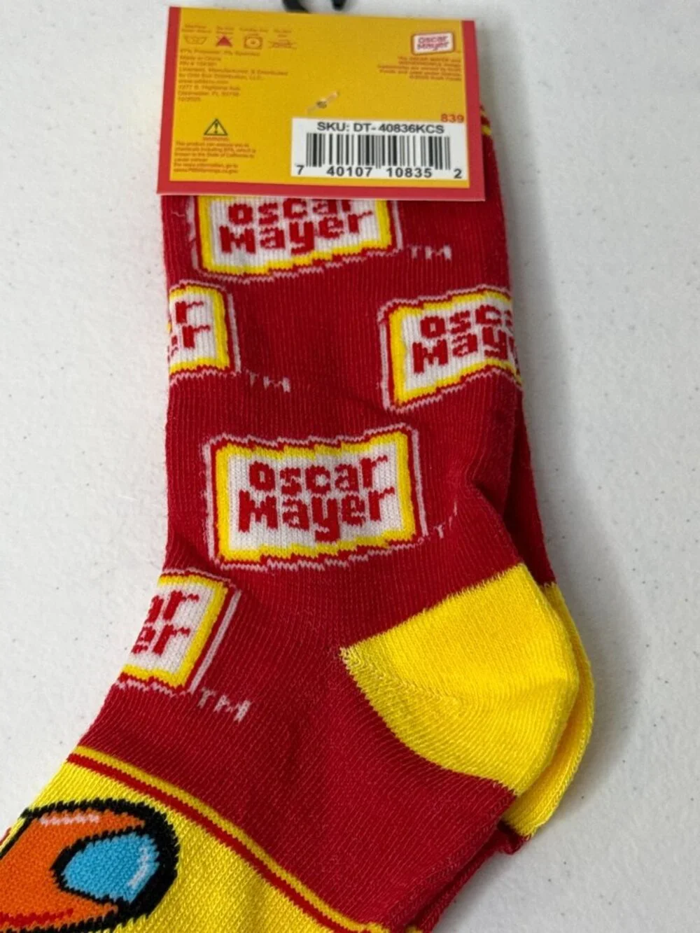 Oscar Mayer Hot Dog Novelty Kids Crew Socks New
